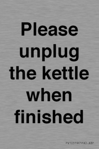 Please unplug the kettle when finished